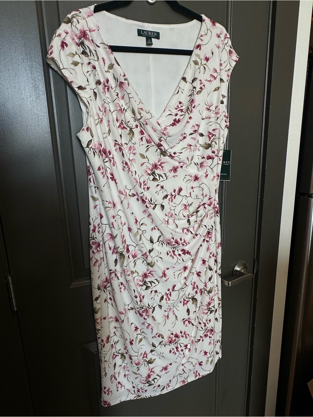 Ralph Lauren White Dress with Pink Floral Print